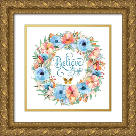 Believe in Magic Gold Ornate Wood Framed Art Print with Double Matting by Lavoie, Tina