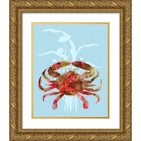 Mystical Crab Gold Ornate Wood Framed Art Print with Double Matting by Lavoie, Tina
