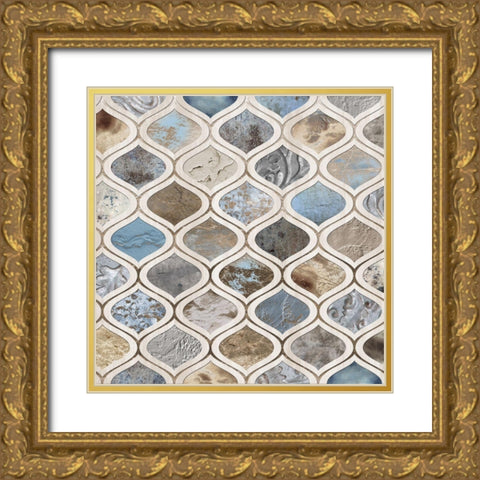 Sand and Surf Arabesque Gold Ornate Wood Framed Art Print with Double Matting by Lavoie, Tina