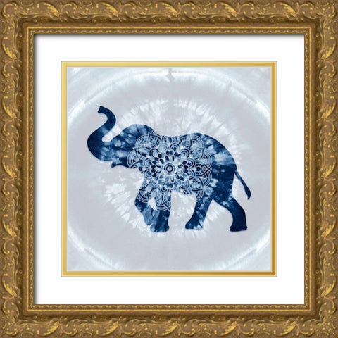 elephant Mandala Gold Ornate Wood Framed Art Print with Double Matting by Lavoie, Tina