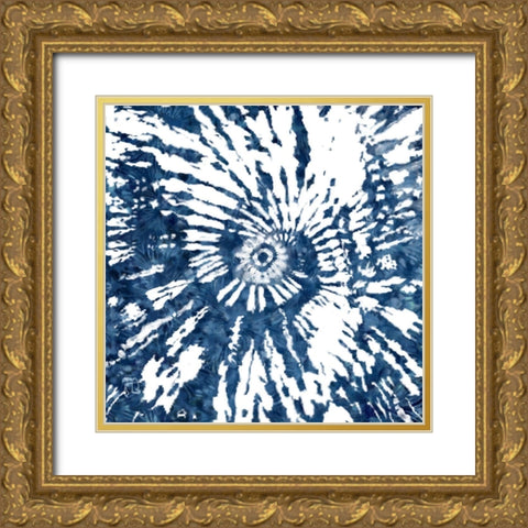 Indigo Tie Dye II Gold Ornate Wood Framed Art Print with Double Matting by Lavoie, Tina