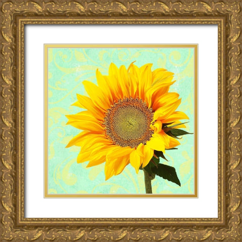 Summer Sunflower Gold Ornate Wood Framed Art Print with Double Matting by Lavoie, Tina