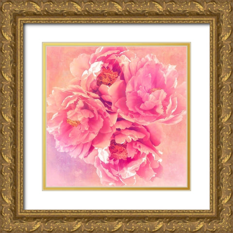 Peony Garden Gold Ornate Wood Framed Art Print with Double Matting by Lavoie, Tina