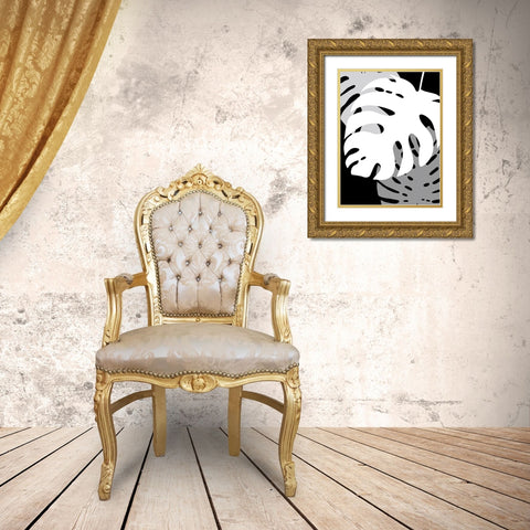 Tropics In Black And White I Gold Ornate Wood Framed Art Print with Double Matting by Lavoie, Tina