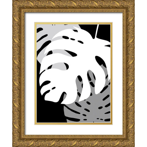 Tropics In Black And White I Gold Ornate Wood Framed Art Print with Double Matting by Lavoie, Tina