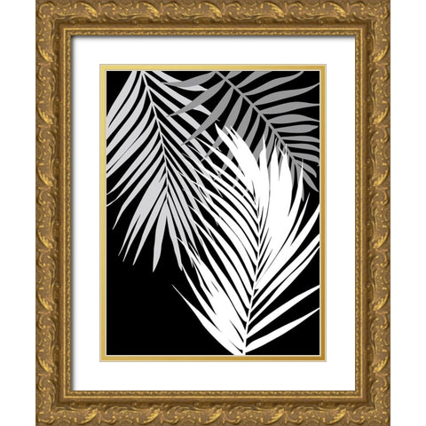 Tropics In Black And White II Gold Ornate Wood Framed Art Print with Double Matting by Lavoie, Tina