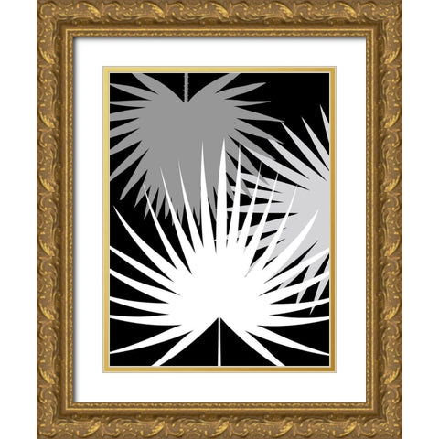 Tropics In Black And White III Gold Ornate Wood Framed Art Print with Double Matting by Lavoie, Tina