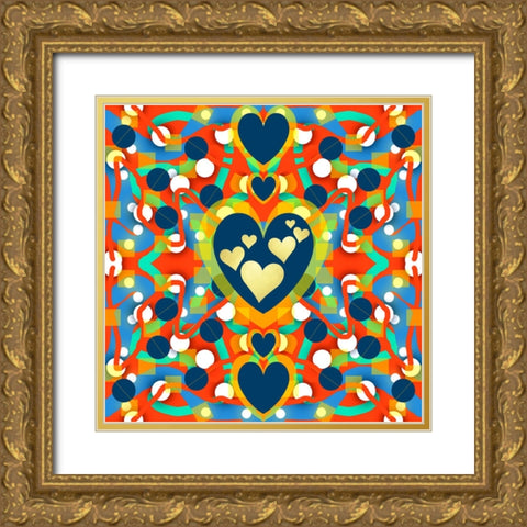 Rhythm of the Heart Gold Ornate Wood Framed Art Print with Double Matting by Mitchell, Tina