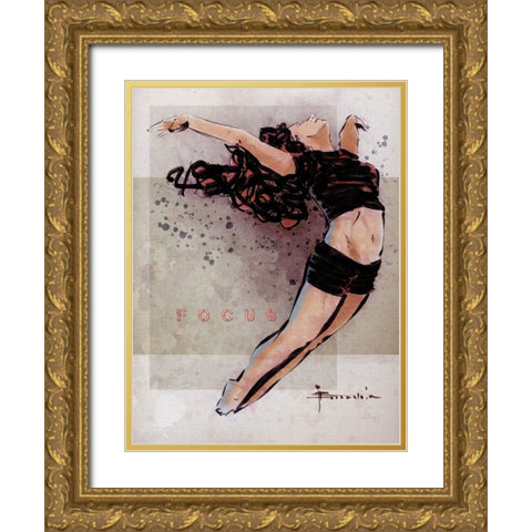 Focus Gold Ornate Wood Framed Art Print with Double Matting by TMBorenstein