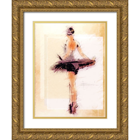 Ready Gold Ornate Wood Framed Art Print with Double Matting by TMBorenstein