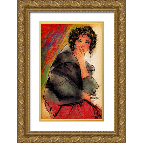 The Choice Gold Ornate Wood Framed Art Print with Double Matting by TMBorenstein