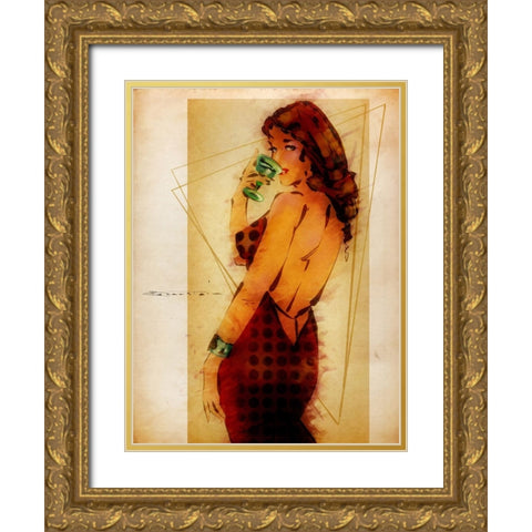 Oh Child Gold Ornate Wood Framed Art Print with Double Matting by TMBorenstein