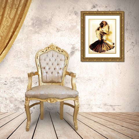 Shallow Hall Gold Ornate Wood Framed Art Print with Double Matting by TMBorenstein