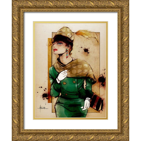 Call Me A Cab Gold Ornate Wood Framed Art Print with Double Matting by TMBorenstein