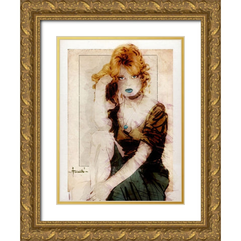 Classic Gold Ornate Wood Framed Art Print with Double Matting by TMBorenstein