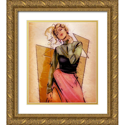 Cool Off Gold Ornate Wood Framed Art Print with Double Matting by TMBorenstein