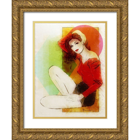 Enlighten Me Gold Ornate Wood Framed Art Print with Double Matting by TMBorenstein