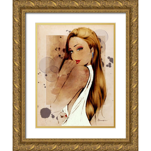 I Have A Secret Gold Ornate Wood Framed Art Print with Double Matting by TMBorenstein