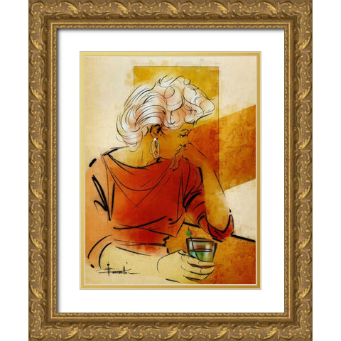 Norma Gold Ornate Wood Framed Art Print with Double Matting by TMBorenstein
