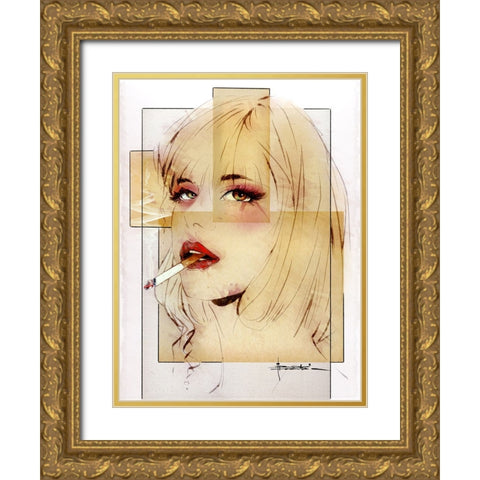 Seriously Gold Ornate Wood Framed Art Print with Double Matting by TMBorenstein