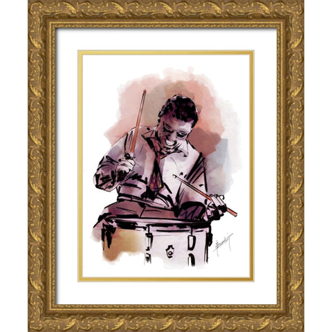 FlimFlam Gold Ornate Wood Framed Art Print with Double Matting by TMBorenstein