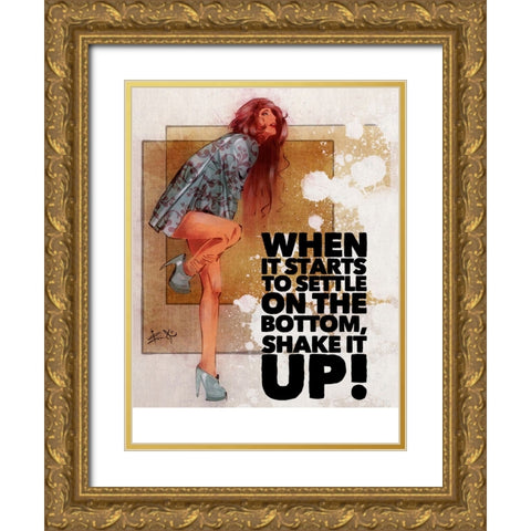 Shake It Up Gold Ornate Wood Framed Art Print with Double Matting by TMBorenstein