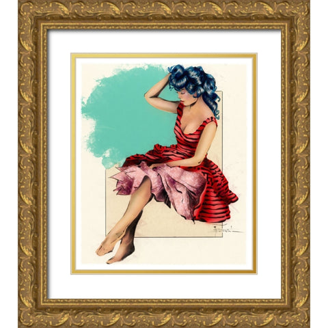 Ill Just Sit Here Gold Ornate Wood Framed Art Print with Double Matting by TMBorenstein