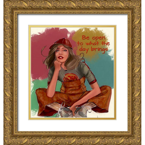 Be Open Gold Ornate Wood Framed Art Print with Double Matting by TMBorenstein