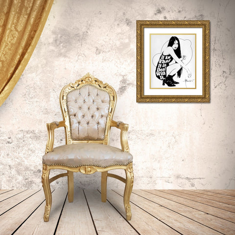 It Is Gold Ornate Wood Framed Art Print with Double Matting by TMBorenstein