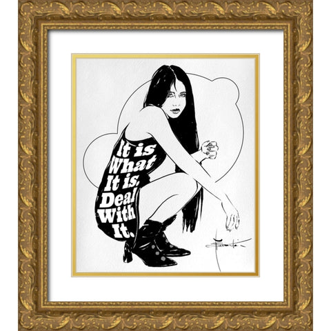 It Is Gold Ornate Wood Framed Art Print with Double Matting by TMBorenstein