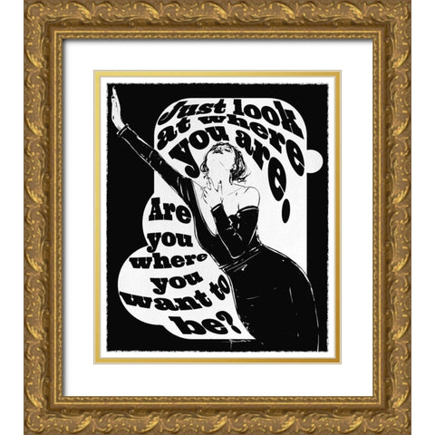 Just Look Gold Ornate Wood Framed Art Print with Double Matting by TMBorenstein