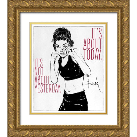 Its About Today Gold Ornate Wood Framed Art Print with Double Matting by TMBorenstein