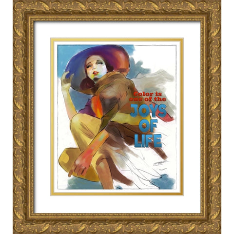 Joys Of Life Gold Ornate Wood Framed Art Print with Double Matting by TMBorenstein