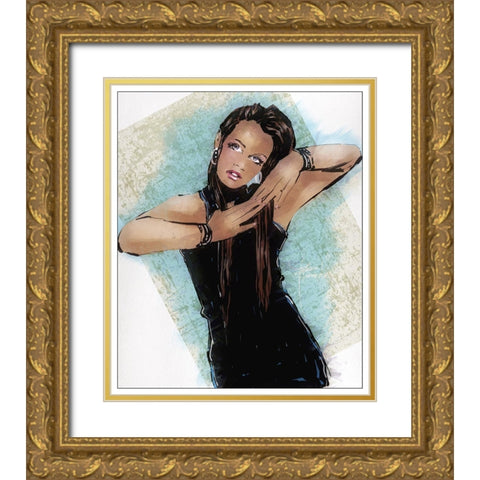 47 See Saw Gold Ornate Wood Framed Art Print with Double Matting by TMBorenstein