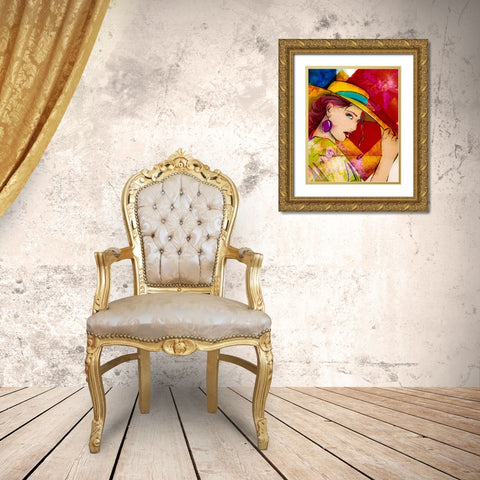 54 Tip Of The Hat Gold Ornate Wood Framed Art Print with Double Matting by TMBorenstein