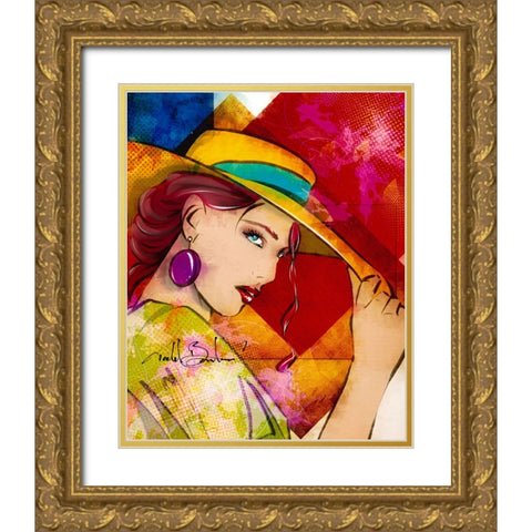 54 Tip Of The Hat Gold Ornate Wood Framed Art Print with Double Matting by TMBorenstein