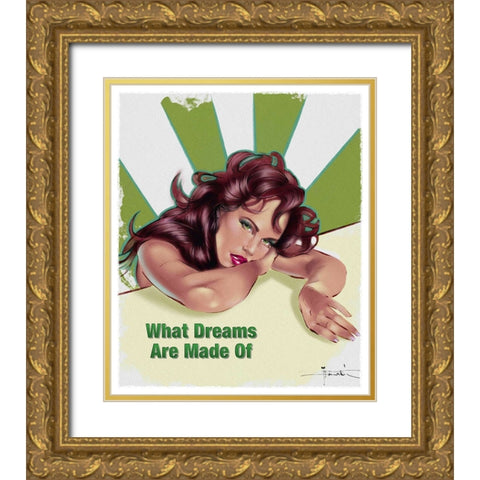 60 What Dreams Gold Ornate Wood Framed Art Print with Double Matting by TMBorenstein