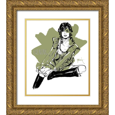 Evening 2 Gold Ornate Wood Framed Art Print with Double Matting by TMBorenstein