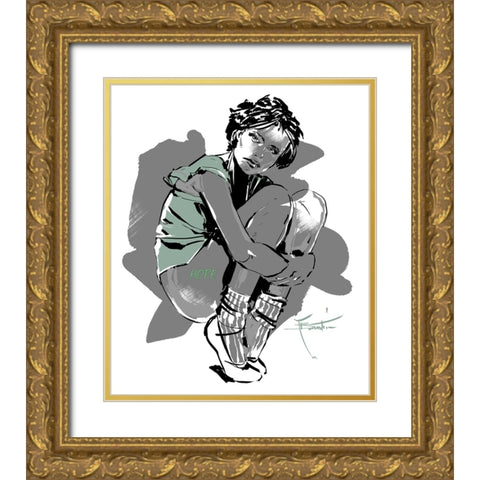 Hope Gold Ornate Wood Framed Art Print with Double Matting by TMBorenstein