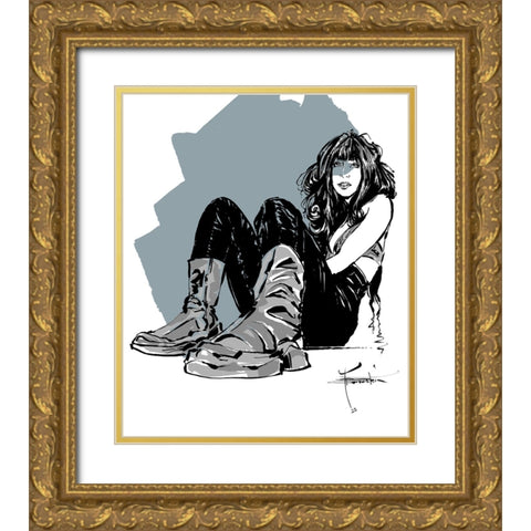 Rest Gold Ornate Wood Framed Art Print with Double Matting by TMBorenstein