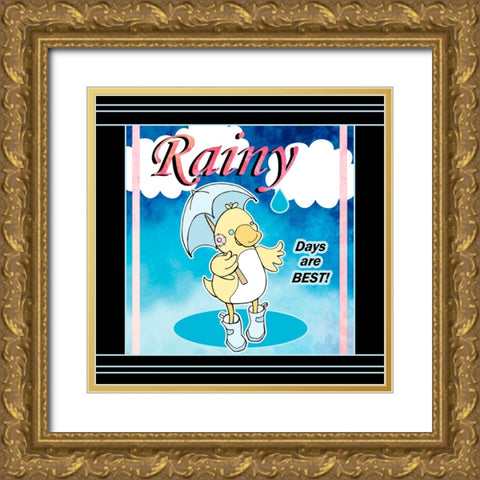 Rainy Days Gold Ornate Wood Framed Art Print with Double Matting by Wade, Valarie