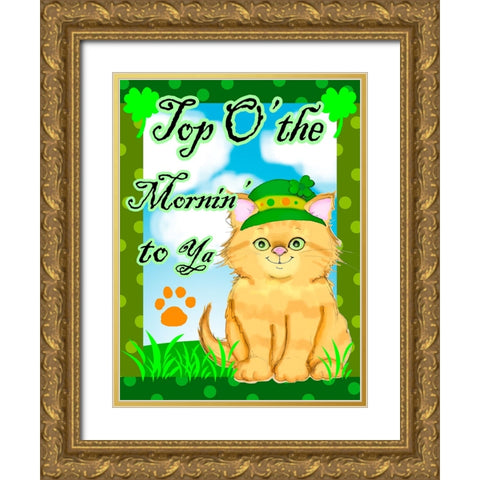Top o The Mornin Gold Ornate Wood Framed Art Print with Double Matting by Wade, Valarie
