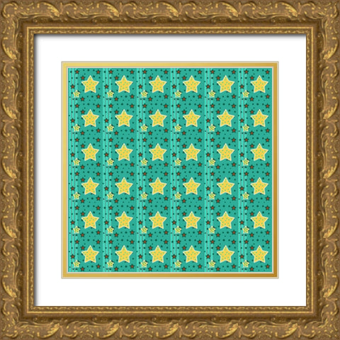 Stars 1 Gold Ornate Wood Framed Art Print with Double Matting by Wade, Valarie