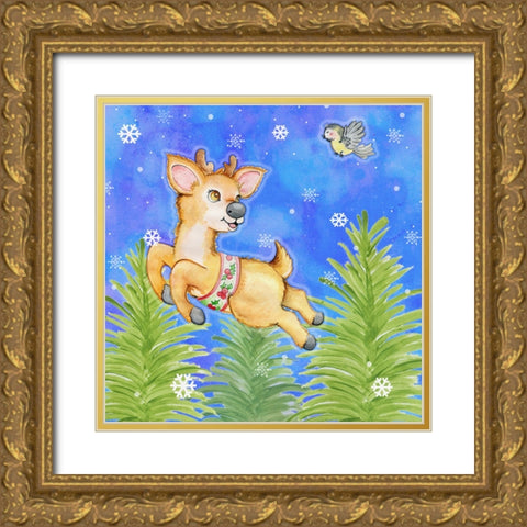 Flying Practice Gold Ornate Wood Framed Art Print with Double Matting by Wade, Valarie
