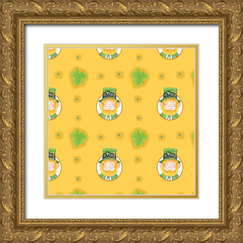 Leprechaun Gold Ornate Wood Framed Art Print with Double Matting by Wade, Valarie
