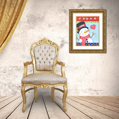 I Love Winter Gold Ornate Wood Framed Art Print with Double Matting by Wade, Valarie