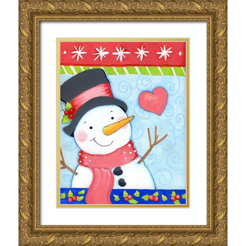 I Love Winter Gold Ornate Wood Framed Art Print with Double Matting by Wade, Valarie