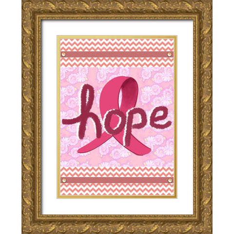 Garden of Hope Gold Ornate Wood Framed Art Print with Double Matting by Wade, Valarie