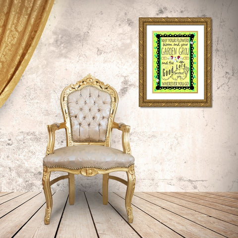 Irish Garden Gold Ornate Wood Framed Art Print with Double Matting by Wade, Valarie