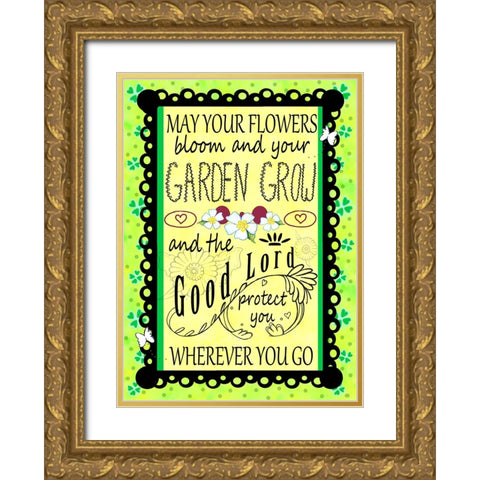 Irish Garden Gold Ornate Wood Framed Art Print with Double Matting by Wade, Valarie